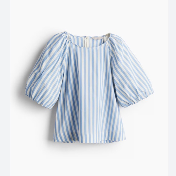 H&M Puff Balloon Sleeve Striped Blouse - Picture 1 of 4